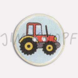 Jim Knopf Resin button with tractor motiv Rot